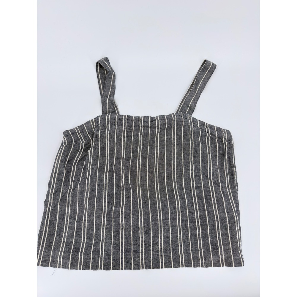 Time and Tru Cami Tank Top Striped Modern Womens XXL 20 Gray White Linen Blend